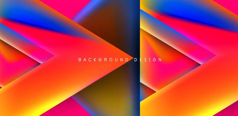 Futuristic triangle vector abstract background with colorful fluid gradients 스톡 일러스트