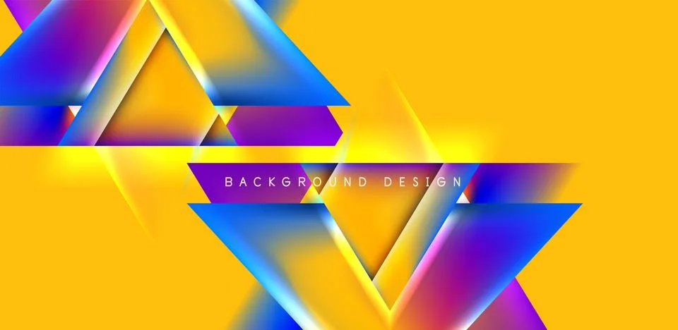 Futuristic triangle vector abstract background with colorful fluid gradients Stock Illustration