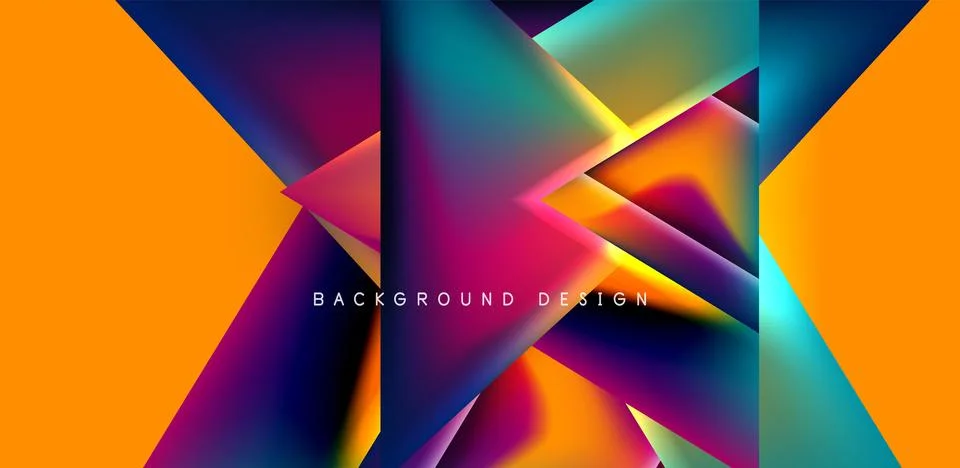 Futuristic triangle vector abstract background with colorful fluid gradients Stock Illustration