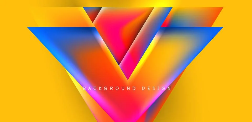 Futuristic triangle vector abstract background with colorful fluid gradients Stock Illustration