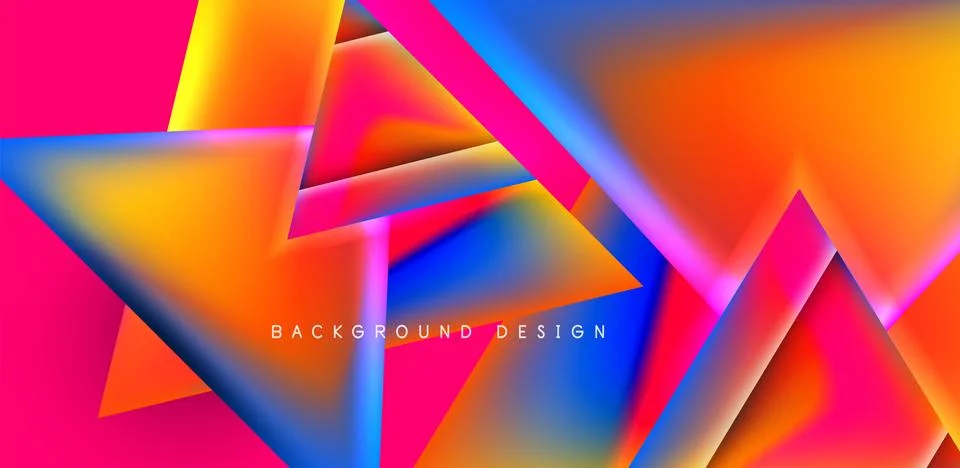 Futuristic triangle vector abstract background with colorful fluid gradients 스톡 일러스트