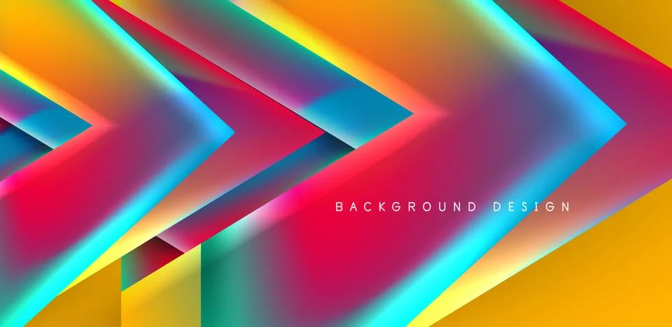 Futuristic triangle vector abstract background with colorful fluid gradients Stock Illustration