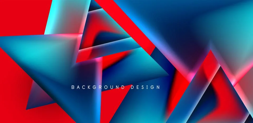 Futuristic triangle vector abstract background with colorful fluid gradients 스톡 일러스트