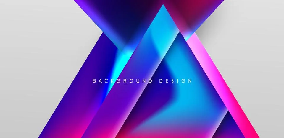 Futuristic triangle vector abstract background with colorful fluid gradients Stock Illustration