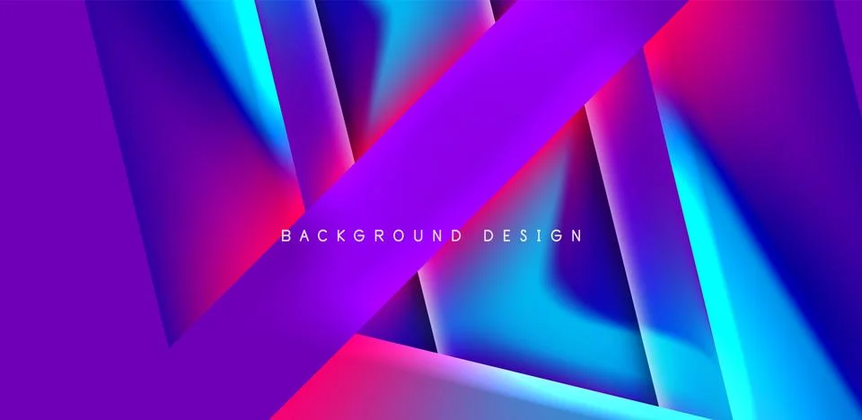 Futuristic triangle vector abstract background with colorful fluid gradients Stock Illustration
