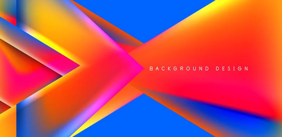 Futuristic triangle vector abstract background with colorful fluid gradients Stock Illustration