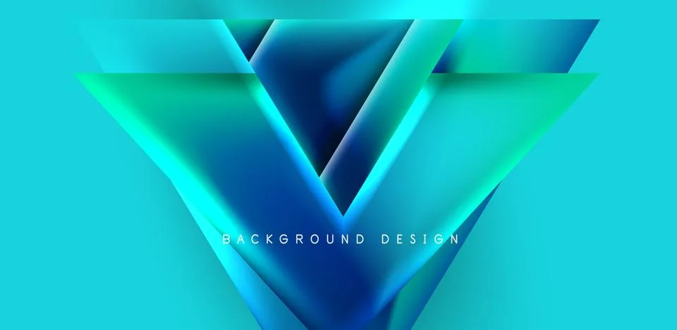 Futuristic triangle vector abstract background with colorful fluid gradients Stock Illustration