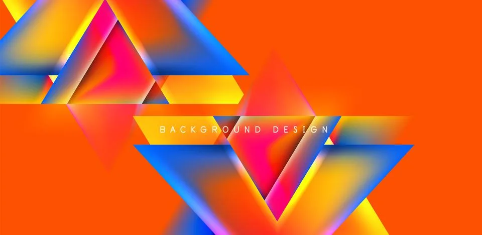 Futuristic triangle vector abstract background with colorful fluid gradients 스톡 일러스트