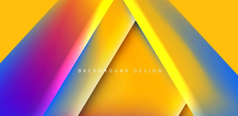 Futuristic triangle vector abstract background with colorful fluid gradients Stock Illustration