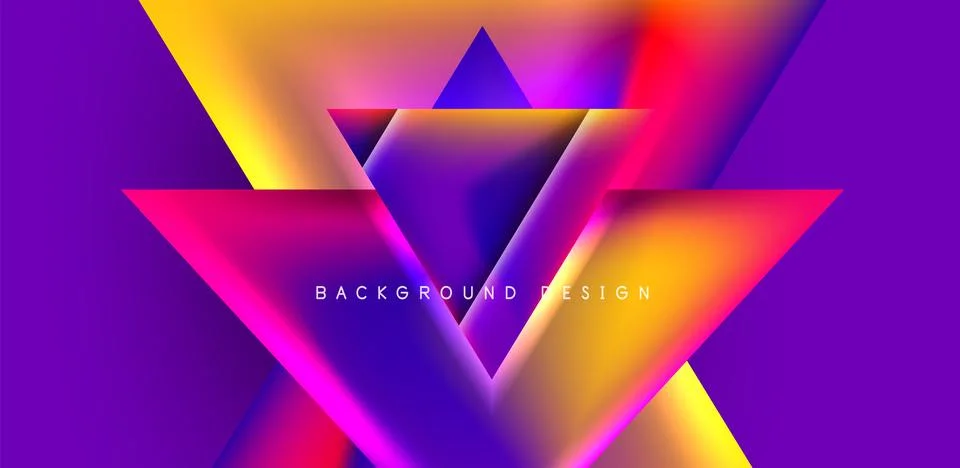 Futuristic triangle vector abstract background with colorful fluid gradients 스톡 일러스트