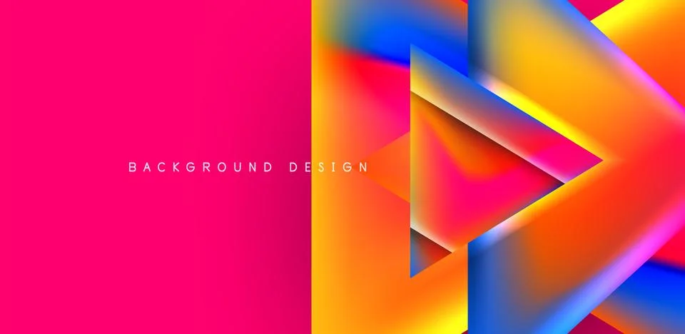 Futuristic triangle vector abstract background with colorful fluid gradients Illustrazione stock