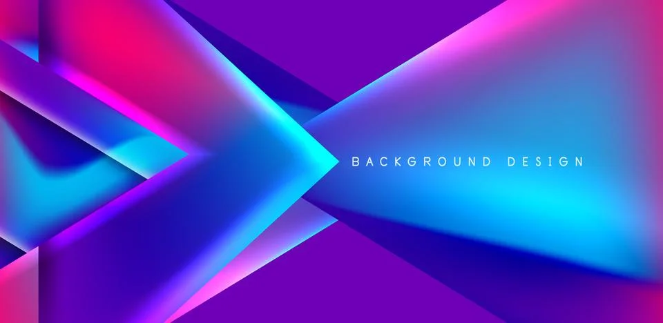 Futuristic triangle vector abstract background with colorful fluid gradients Stock Illustration
