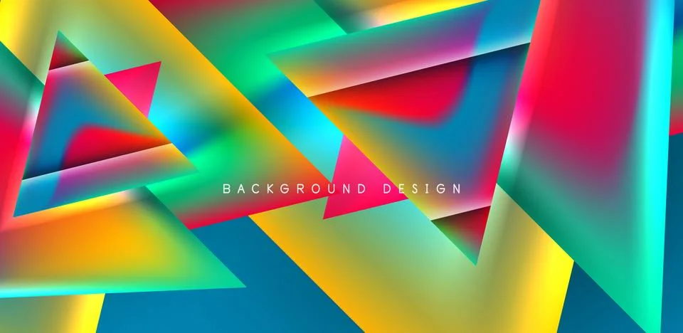Futuristic triangle vector abstract background with colorful fluid gradients 스톡 일러스트