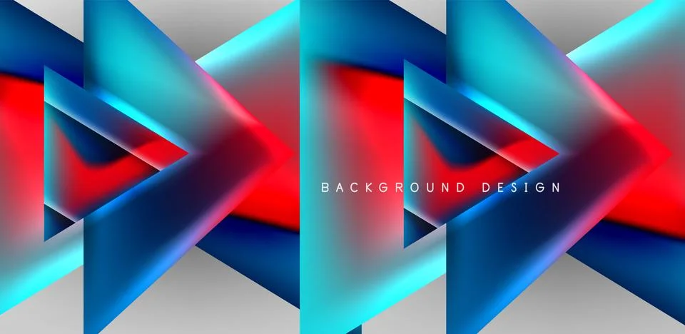 Futuristic triangle vector abstract background with colorful fluid gradients イラスト素材