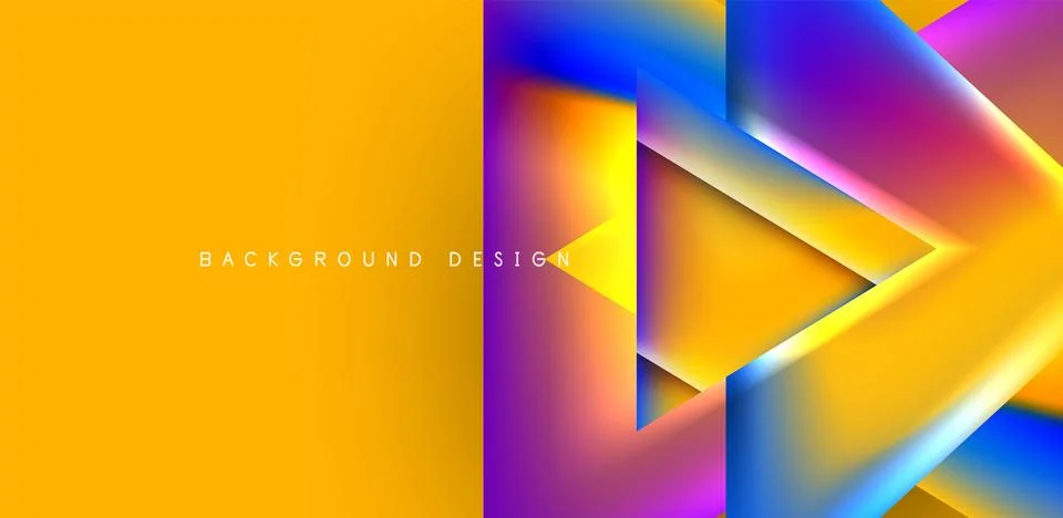 Futuristic triangle vector abstract background with colorful fluid gradients 스톡 일러스트