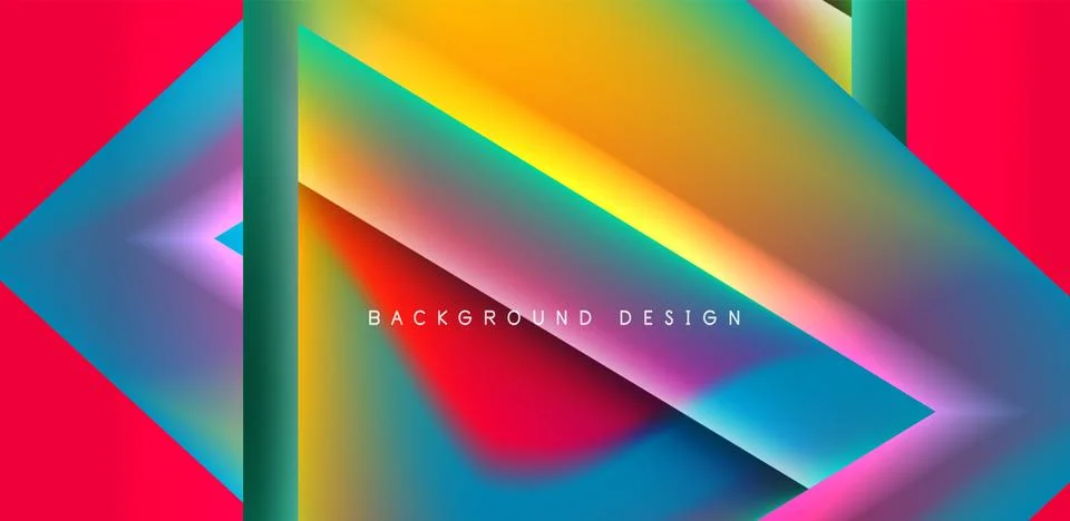 Futuristic triangle vector abstract background with colorful fluid gradients 库存插图