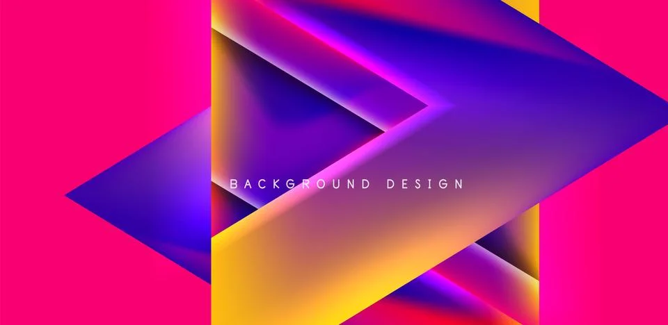 Futuristic triangle vector abstract background with colorful fluid gradients 스톡 일러스트