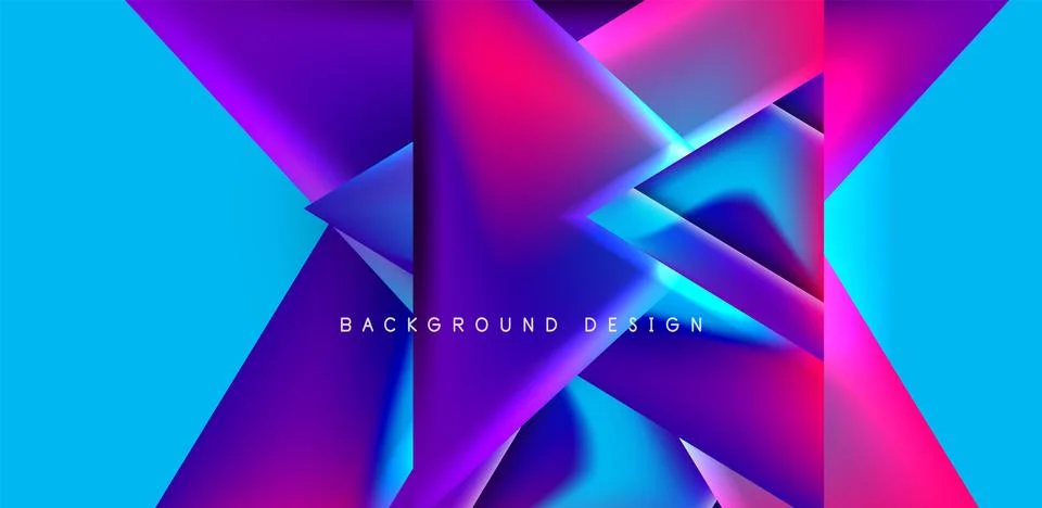 Futuristic triangle vector abstract background with colorful fluid gradients Illustrazione stock