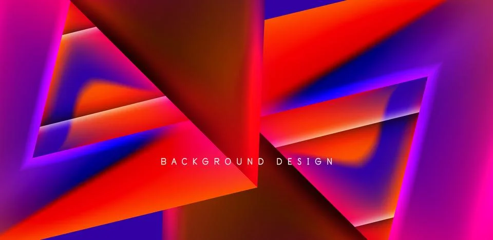 Futuristic triangle vector abstract background with colorful fluid gradients Illustrazione stock