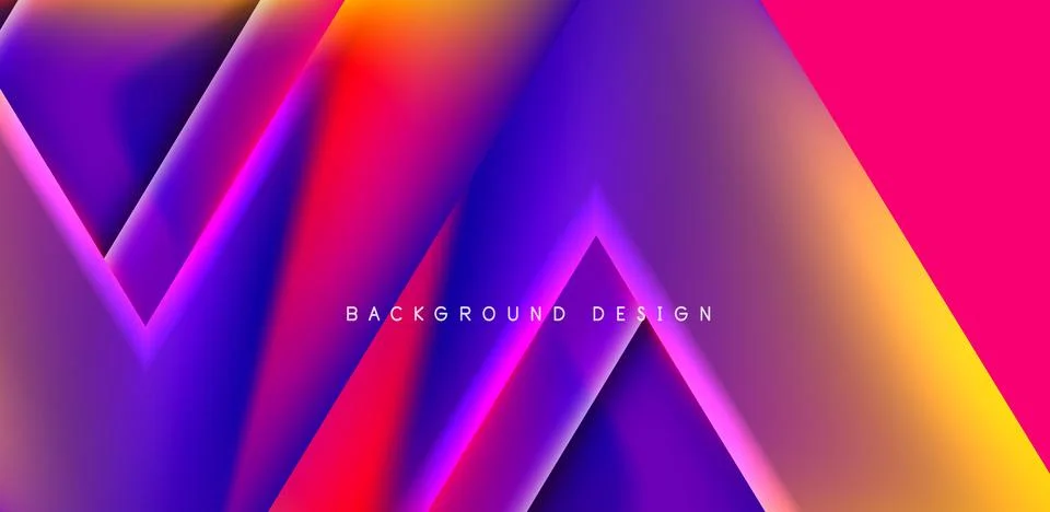 Futuristic triangle vector abstract background with colorful fluid gradients Illustrazione stock