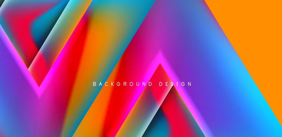 Futuristic triangle vector abstract background with colorful fluid gradients Illustrazione stock