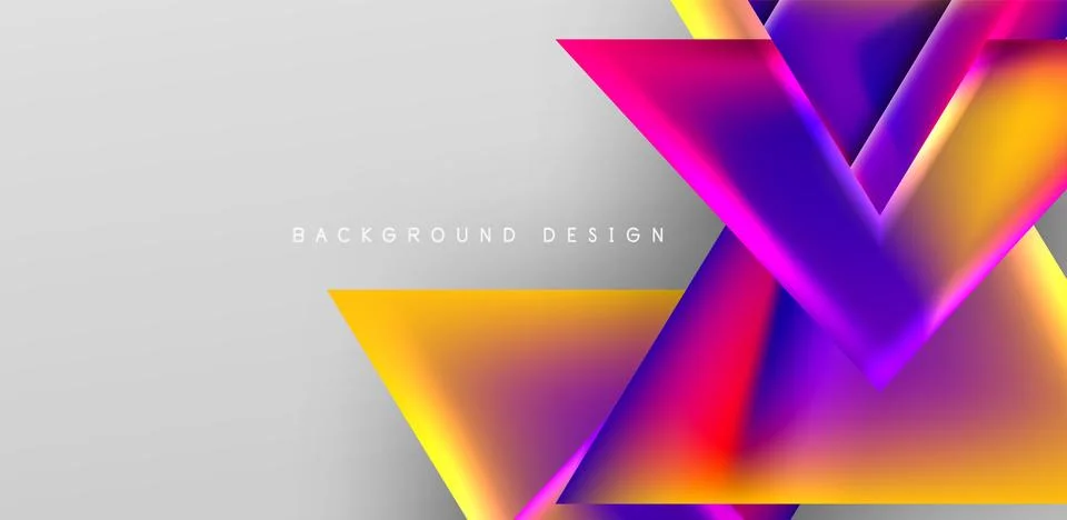 Futuristic triangle vector abstract background with colorful fluid gradients イラスト素材