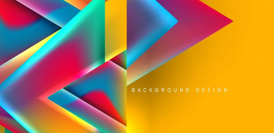 Futuristic triangle vector abstract background with colorful fluid gradients Stock Illustration