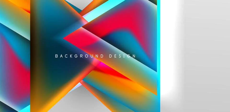 Futuristic triangle vector abstract background with colorful fluid gradients Stock Illustration