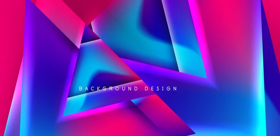 Futuristic triangle vector abstract background with colorful fluid gradients イラスト素材