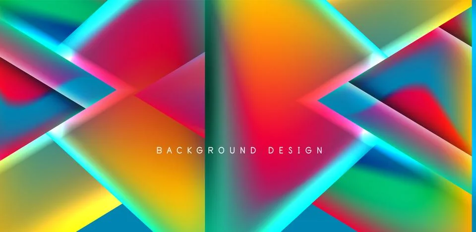 Futuristic triangle vector abstract background with colorful fluid gradients Stock Illustration
