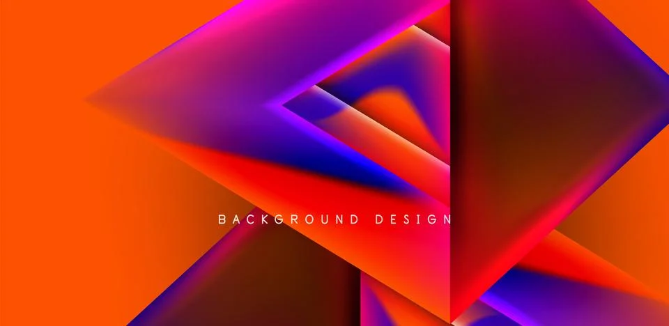 Futuristic triangle vector abstract background with colorful fluid gradients Stock Illustration