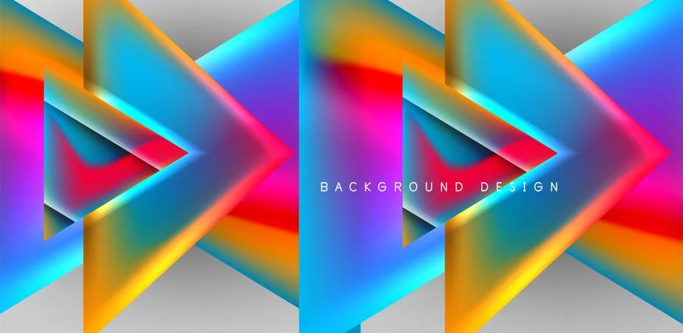 Futuristic triangle vector abstract background with colorful fluid gradients Stock Illustration
