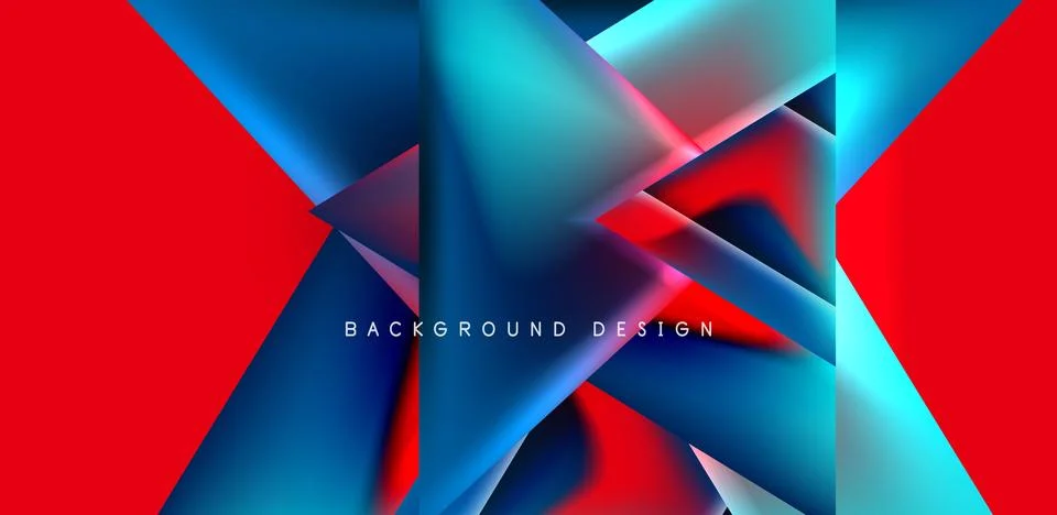 Futuristic triangle vector abstract background with colorful fluid gradients Stock Illustration