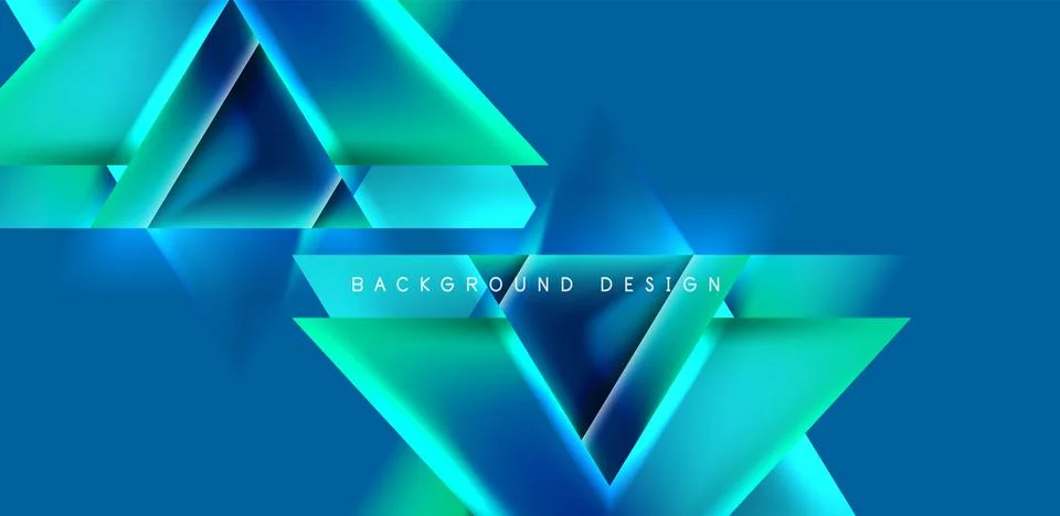 Futuristic triangle vector abstract background with colorful fluid gradients Stock Illustration