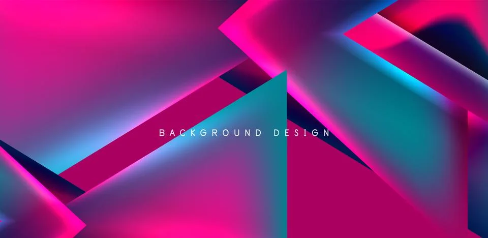 Futuristic triangle vector abstract background with colorful fluid gradients Stock Illustration