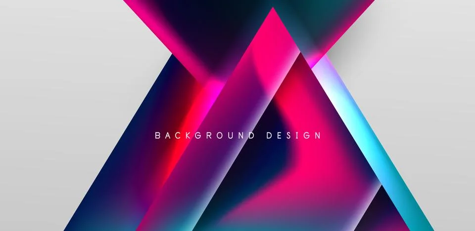 Futuristic triangle vector abstract background with colorful fluid gradients Illustrazione stock