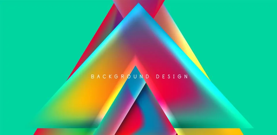 Futuristic triangle vector abstract background with colorful fluid gradients Illustrazione stock