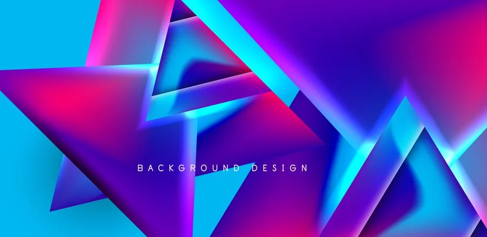 Futuristic triangle vector abstract background with colorful fluid gradients Illustrazione stock