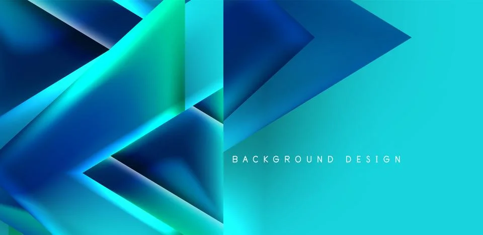 Futuristic triangle vector abstract background with colorful fluid gradients Illustrazione stock