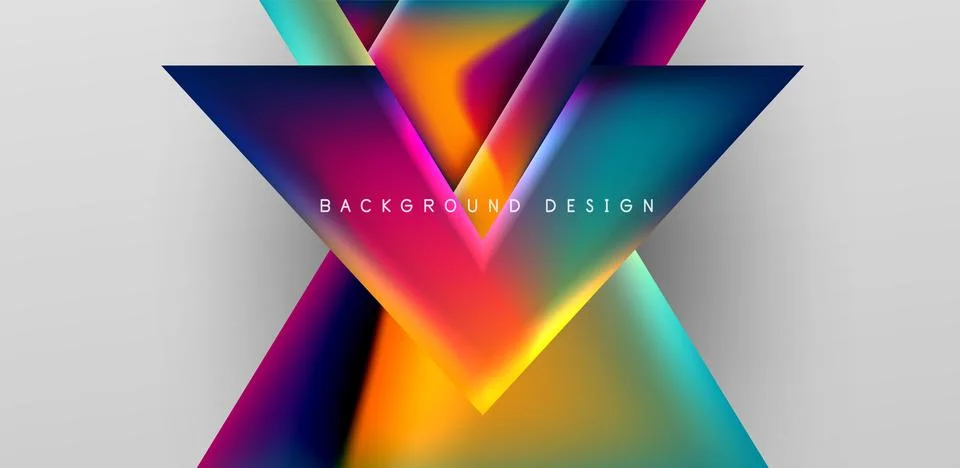Futuristic triangle vector abstract background with colorful fluid gradients Illustrazione stock