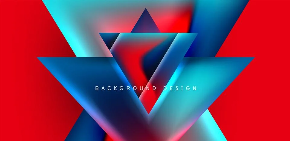 Futuristic triangle vector abstract background with colorful fluid gradients 스톡 일러스트