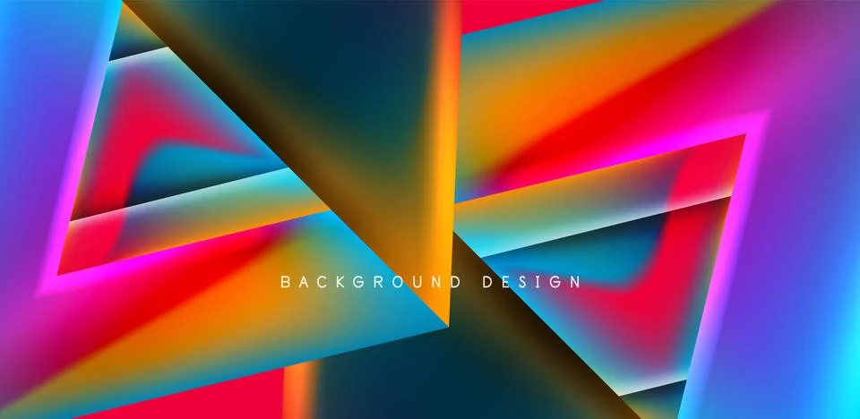 Futuristic triangle vector abstract background with colorful fluid gradients 스톡 일러스트