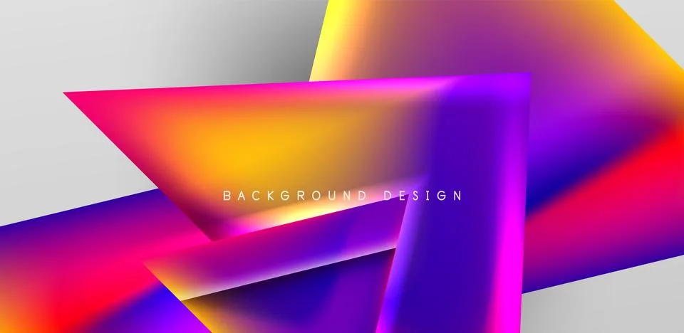 Futuristic triangle vector abstract background with colorful fluid gradients Illustrazione stock