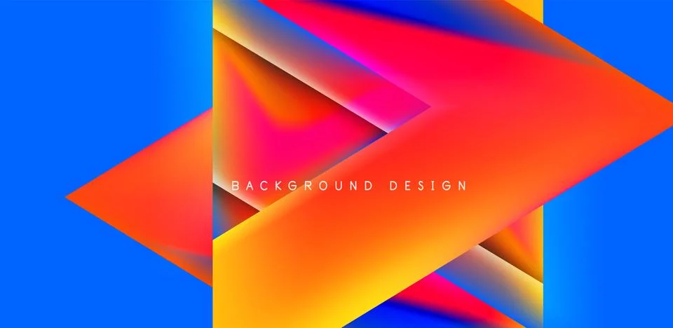 Futuristic triangle vector abstract background with colorful fluid gradients 스톡 일러스트