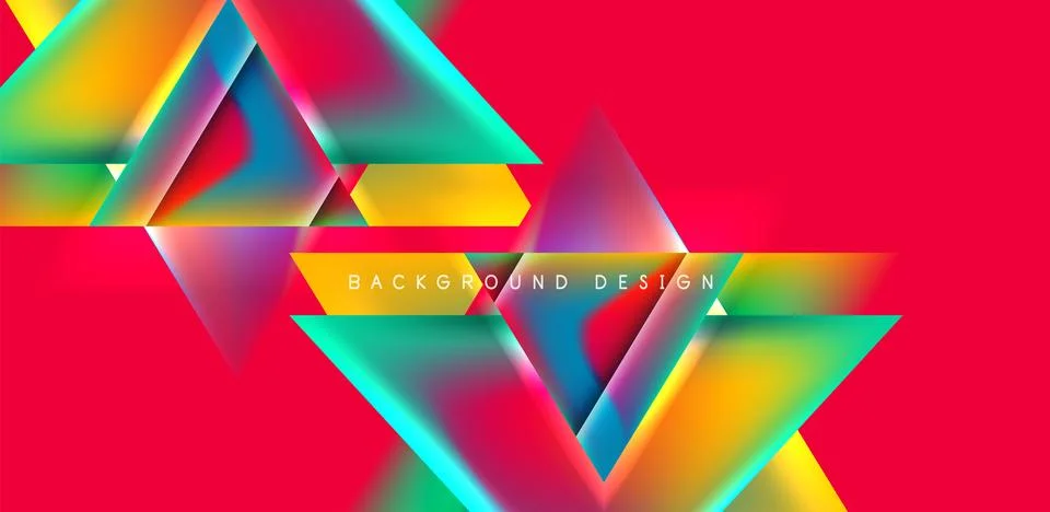 Futuristic triangle vector abstract background with colorful fluid gradients 스톡 일러스트