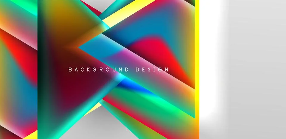 Futuristic triangle vector abstract background with colorful fluid gradients 스톡 일러스트