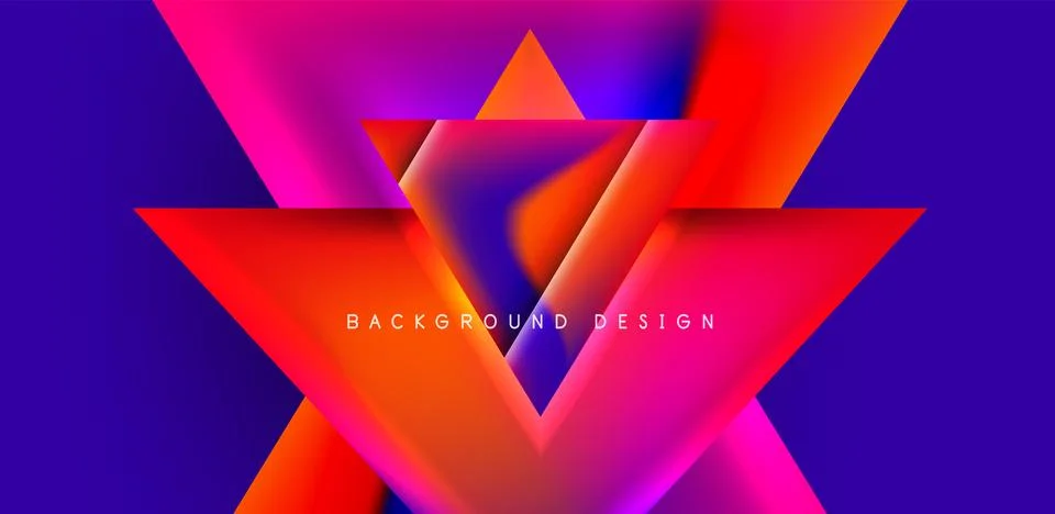 Futuristic triangle vector abstract background with colorful fluid gradients Illustrazione stock