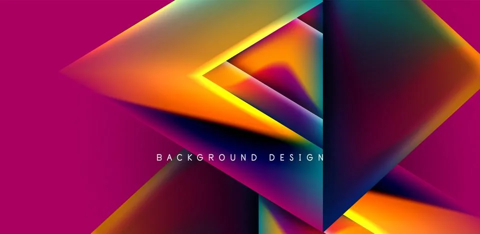 Futuristic triangle vector abstract background with colorful fluid gradients イラスト素材
