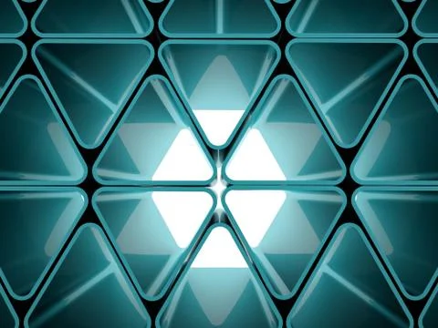 Futuristic triangle wall concept on blue Stock Illustration