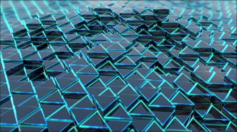 Futuristic Triangle waving surface seamless loop. Stock Illustration